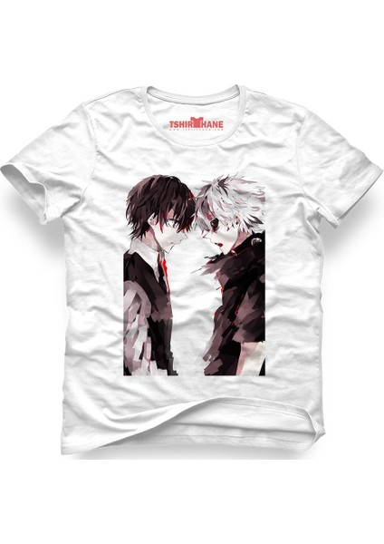 Naruto Kakashi Manga Anime Beyaz Erkek T-Shirt