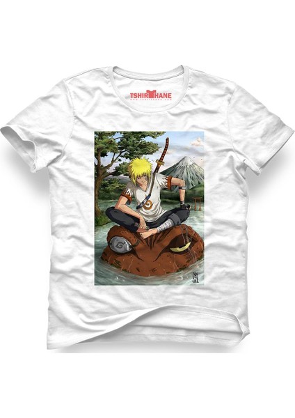 Naruto Kakashi Manga Anime Beyaz Erkek T-Shirt