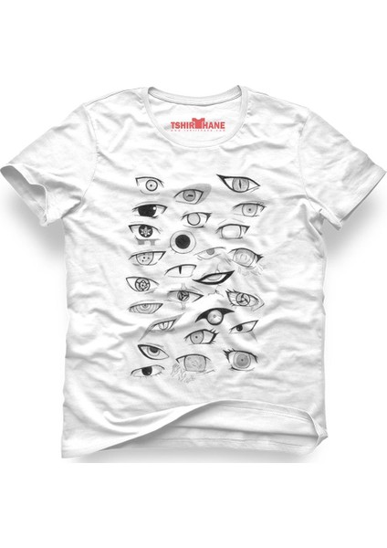 Naruto Kakashi Manga Anime Beyaz Erkek T-Shirt