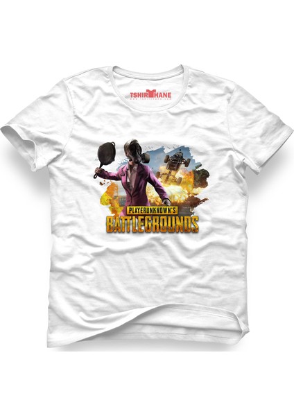 Pubg Akm Ump M416 Tava Beyaz Erkek T-Shirt