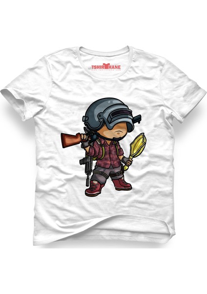 Pubg Akm Ump M416 Tava Beyaz Erkek T-Shirt