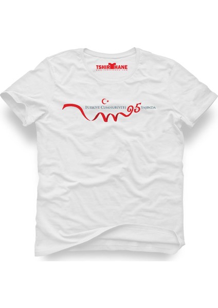 Atatürk Türkiye 95 Yaşında 29 Ekim Beyaz Erkek T-Shirt