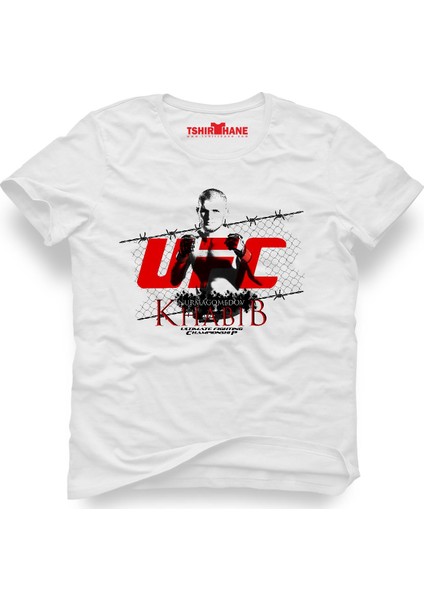 Ufc Khabib Nurmagomedov Boksör Beyaz Erkek T-Shirt