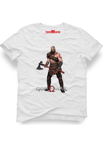 God Of War Beyaz Erkek T-Shirt