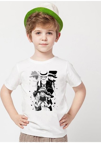 One Piece Beyaz Erkek T-Shirt