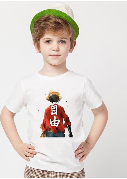 One Piece Beyaz Erkek T-Shirt