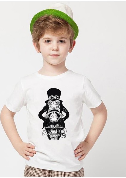 One Piece Beyaz Erkek T-Shirt