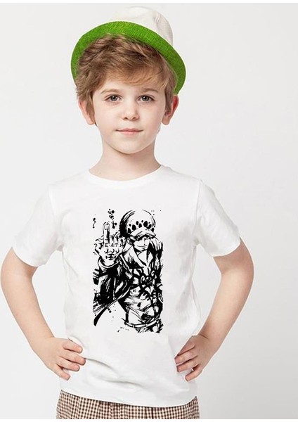 One Piece Beyaz Erkek T-Shirt