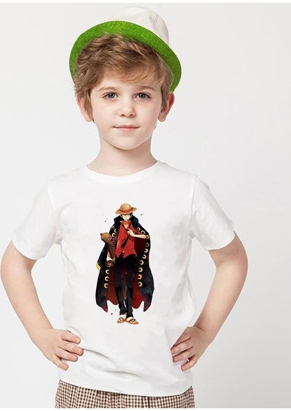 One Piece Beyaz Erkek T-Shirt