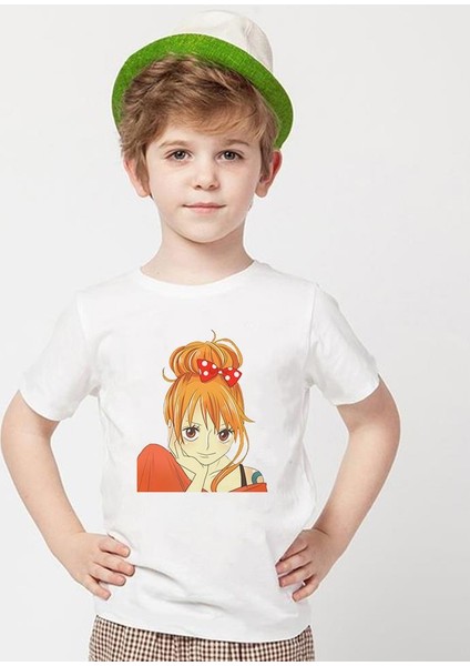 One Piece Beyaz Erkek T-Shirt
