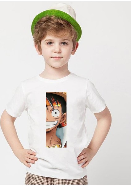 One Piece Beyaz Erkek T-Shirt