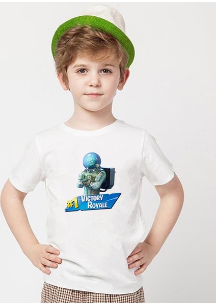 Fortnite Beyaz Erkek T-Shirt