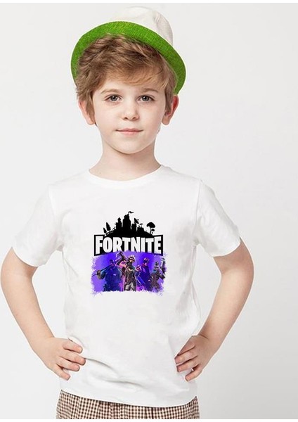 Fortnite Beyaz Erkek T-Shirt