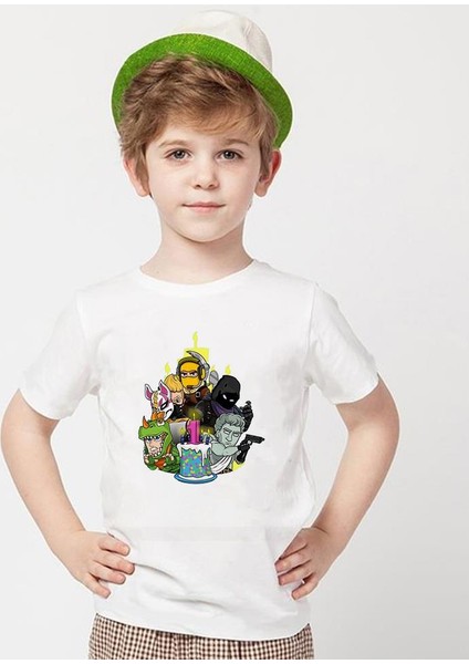 Fortnite Beyaz Erkek T-Shirt