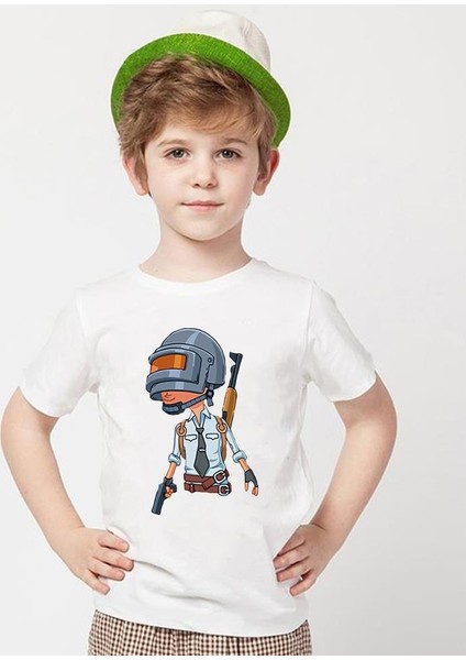 Pubg Beyaz Erkek T-Shirt