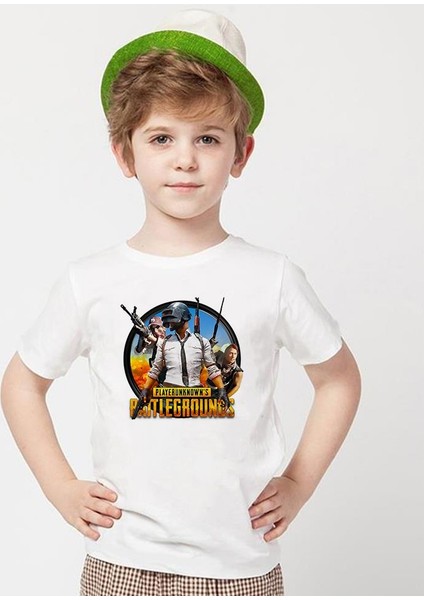 Pubg Beyaz Erkek T-Shirt