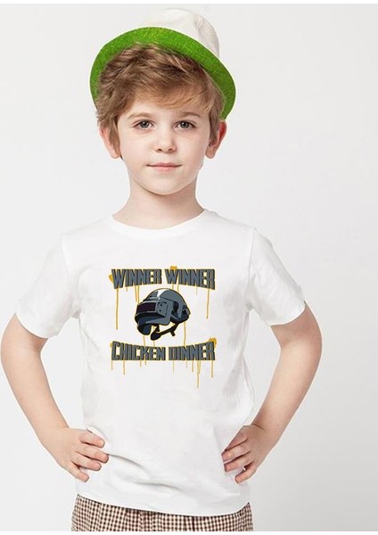 Pubg Beyaz Erkek T-Shirt