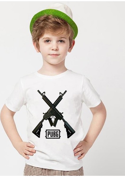 Pubg Beyaz Erkek T-Shirt