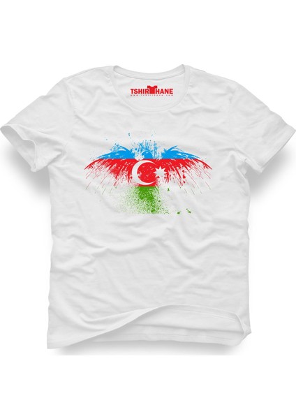 Azerbaycan Azerbaijan Beyaz Erkek T-Shirt