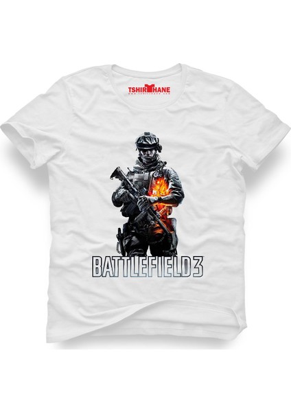 Battlefield Beyaz Erkek T-Shirt