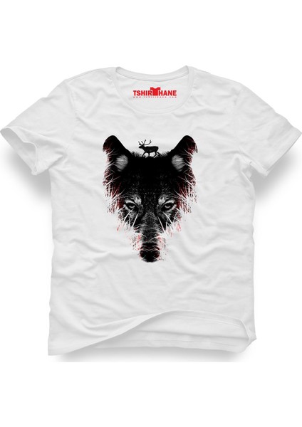 Wolf Kurt Beyaz Erkek T-Shirt