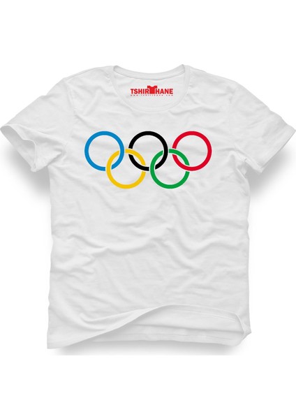Olimpiyat Beyaz Erkek T-Shirt