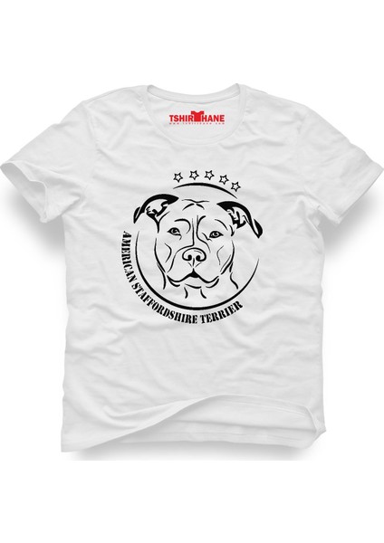 Pitbull Dog Beyaz Erkek T-Shirt