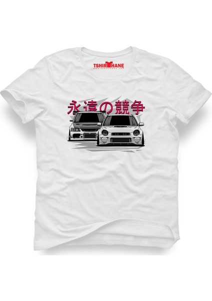 Subaru Vs Evo Beyaz Erkek T-Shirt