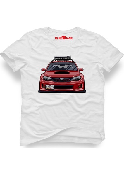 Subaru Red Line Beyaz Erkek T-Shirt
