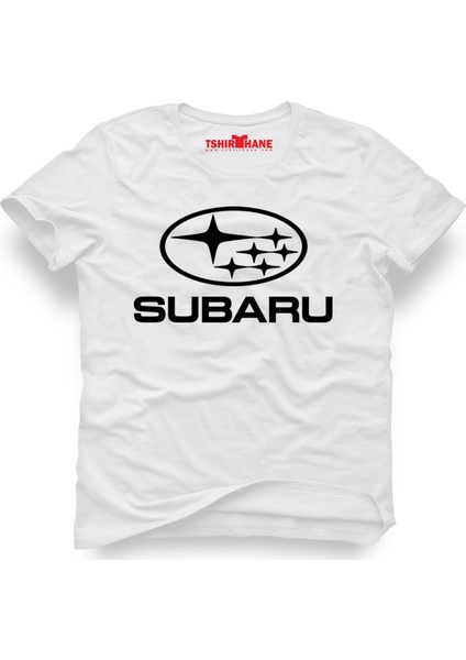 Subaru Logo Beyaz Erkek T-Shirt