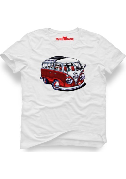 Volkswagen Beetle Vw Vosvos Minibüs Beyaz Erkek T-Shirt