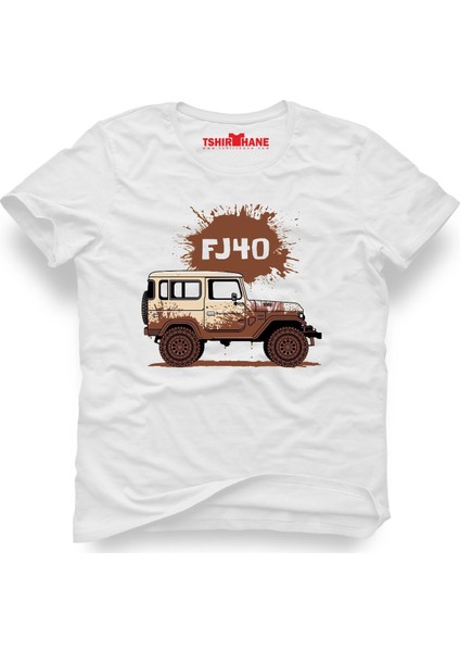 Toyota Jeep Fj40 Beyaz Erkek T-Shirt