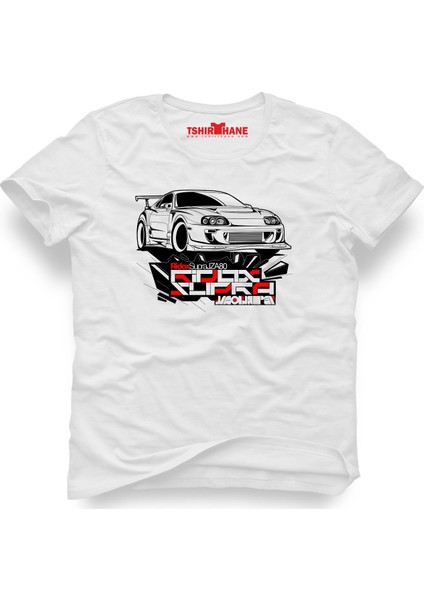 Toyota Supra Jza80 Beyaz Erkek T-Shirt