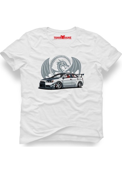 Mitsubishi Evo Lancer Beyaz Erkek T-Shirt
