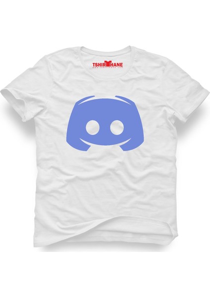 Discord Logo Beyaz Erkek T-Shirt