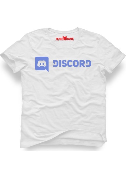 Discord Logo Beyaz Erkek T-Shirt