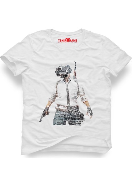 Pubg Tipografi Beyaz Erkek T-Shirt