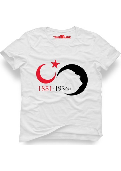 Atatürk Sonsuzluk 10 Kasım Beyaz Erkek T-Shirt