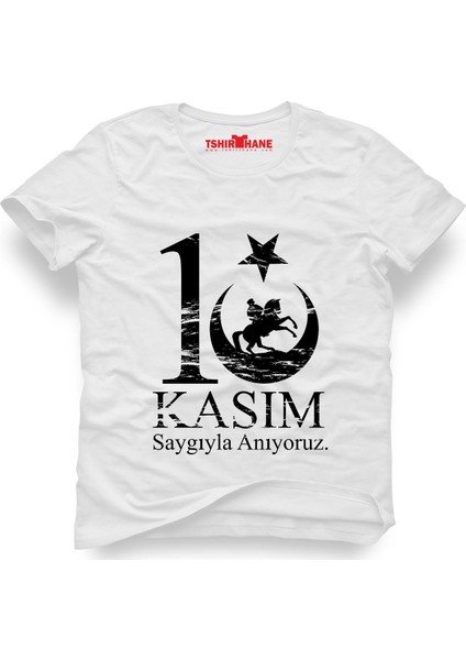 Atatürk Sonsuzluk 10 Kasım Beyaz Erkek T-Shirt