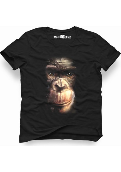 Doril Maymun 3D Siyah Erkek T-Shirt