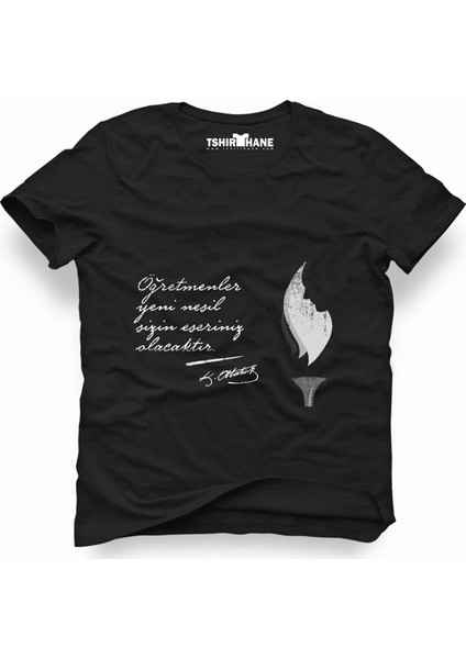 Atatürk Baş Öğretmen Siyah Erkek T-Shirt