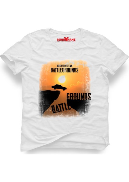 Pubg Battle Grounds Night Beyaz Erkek T-Shirt