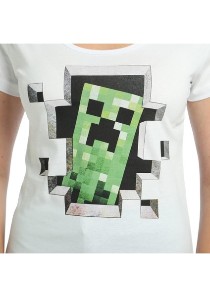 Minecraft Oyun Beyaz Kadın T-Shirt fiyatları