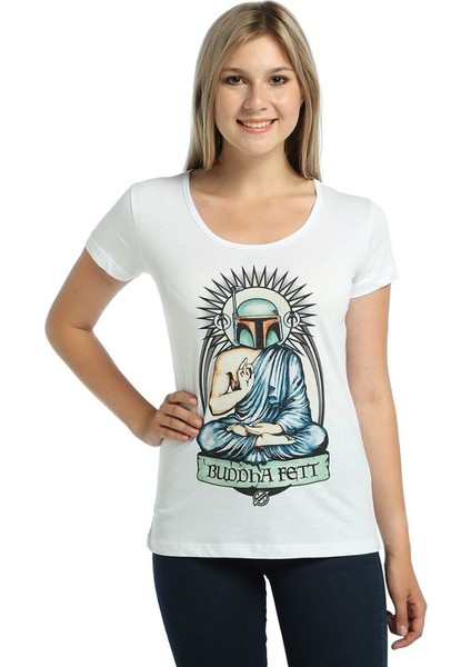 Star Wars Boba Fett Beyaz Kadın T-Shirt