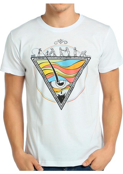Piramit Beyaz Erkek T-Shirt