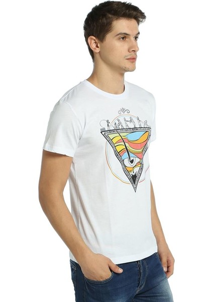 Piramit Beyaz Erkek T-Shirt