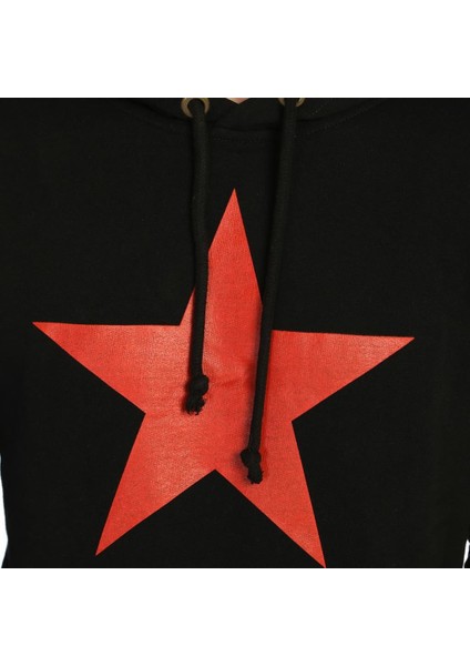 Kızılyıldız Siyah Kapüşonlu Erkek Sweatshirt Hoodie fiyatları