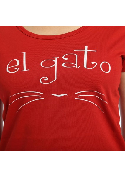 El Gato Kedi Kırmızı Kadın T-Shirt fiyatları