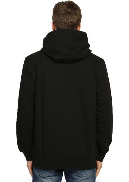 White Rabbit Siyah Kapüşonlu Erkek Sweatshirt