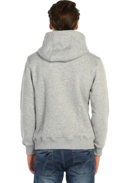 Gri Kışlık Kalın Kapüşonlu Erkek Sweatshirt Hoodie modelleri